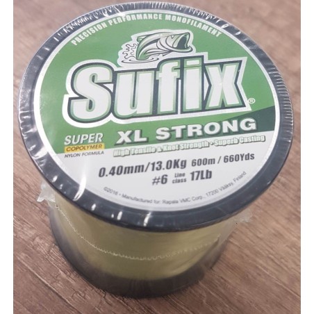 NYLON SUFIX XL STRONG 600M 0.40MM - 13 KG - LEMON GREEN