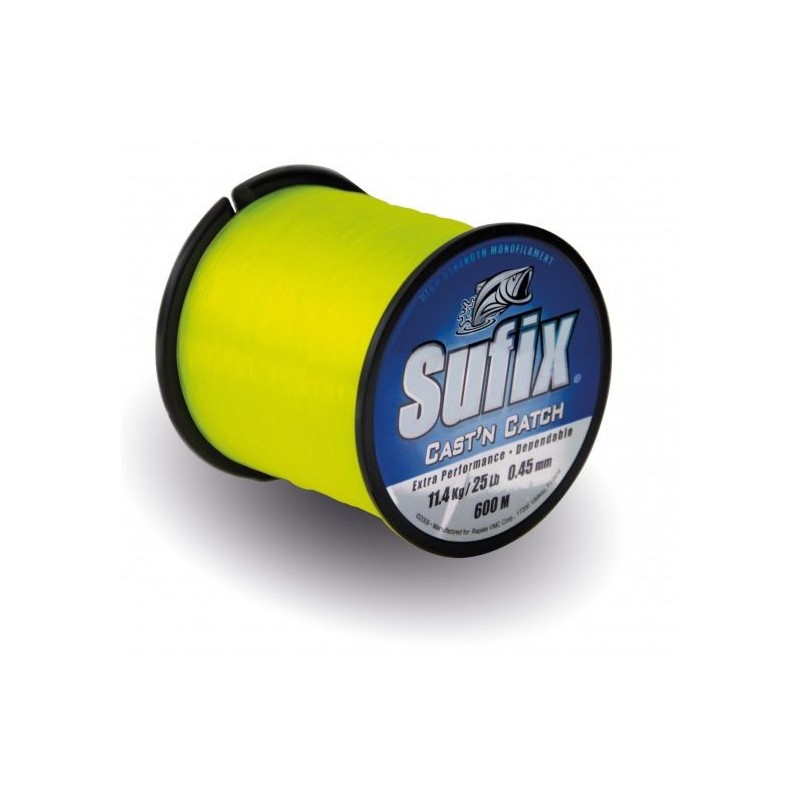 NYLON SUFIX CAST N CATCH 600M 0.45MM - 11.4 KG - JAUNE ---