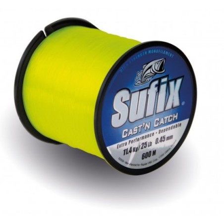 NYLON SUFIX CAST N CATCH 600M 0.45MM - 11.4 KG - JAUNE ---