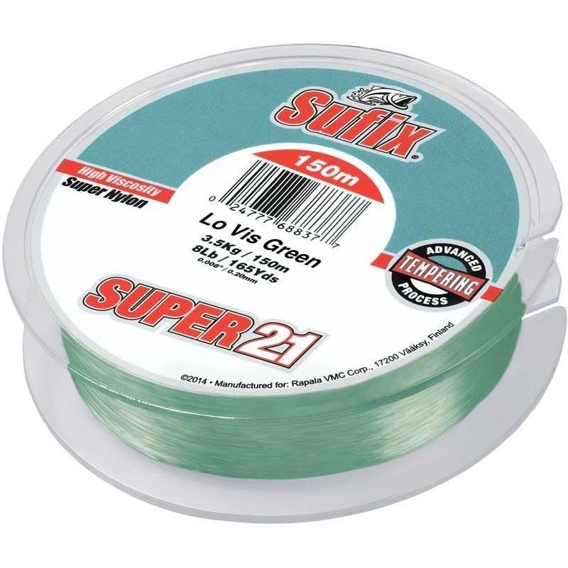 NYLON SUFIX LO-VIS GREEN 300M - 0.50 MM - 22.6KG ---