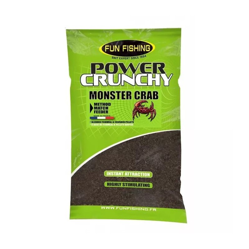 Amorce Power Crunchy - Sac 2Kg - Monster Crab - Black- FUN FISHING 