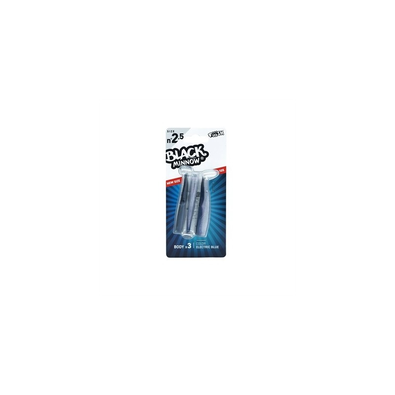 LEURRE FIIISH 3 CORPS BLACK MINNOW BM105 ELECTRIC BLUE ---