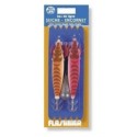 Bas de Ligne pret a pecher  2 TURLUTTES SEICHE ENCORNET ROSE/ORANGE 