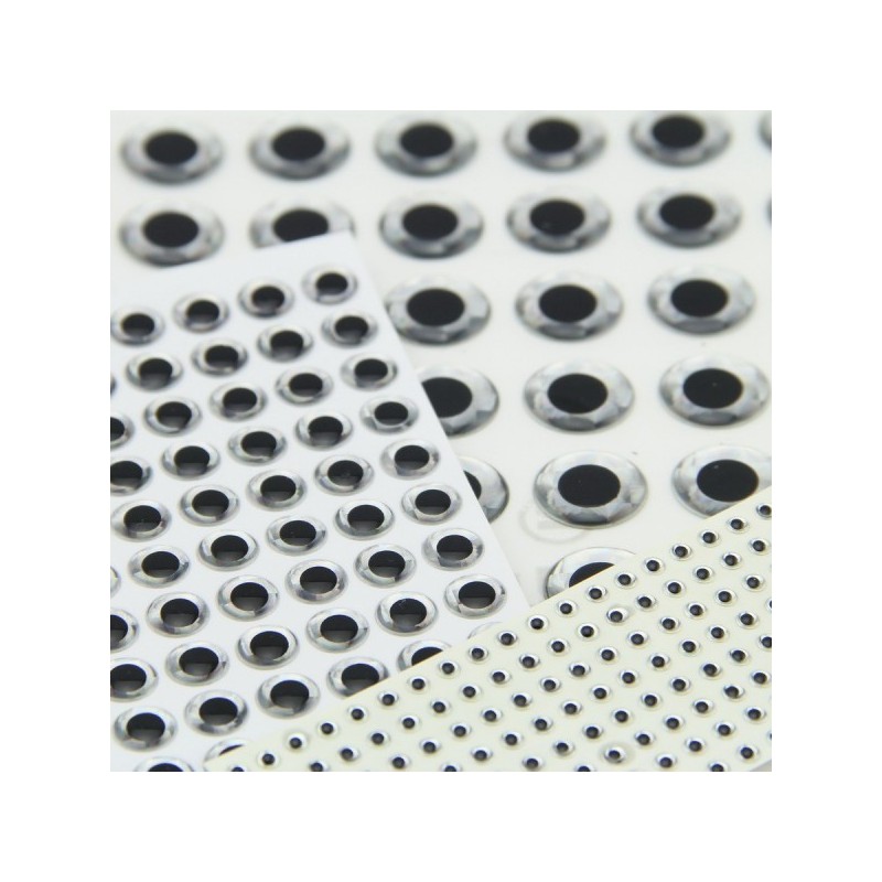 Yeux 3D - Argent - 7mm - 120 pcs YEU732 pour LEURRES ou TETES PLOMBEES