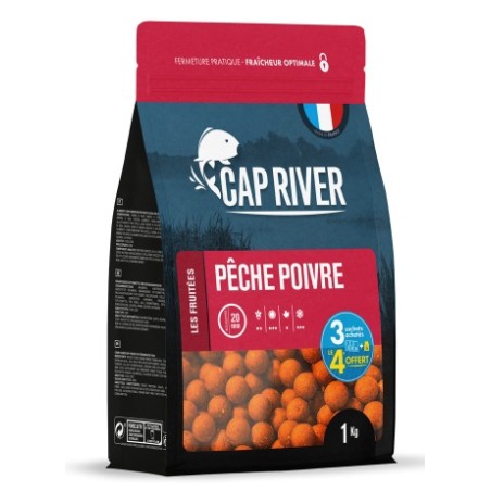 Bouillettes Peche Poivre - 15 mm - 1kg- CAP RIVER