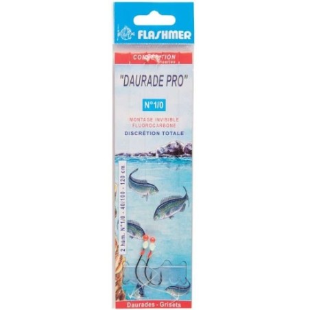 BAS DE LIGNE FLASHMER DAURADE PRO FLUOROCARBONE 2 HAM N2