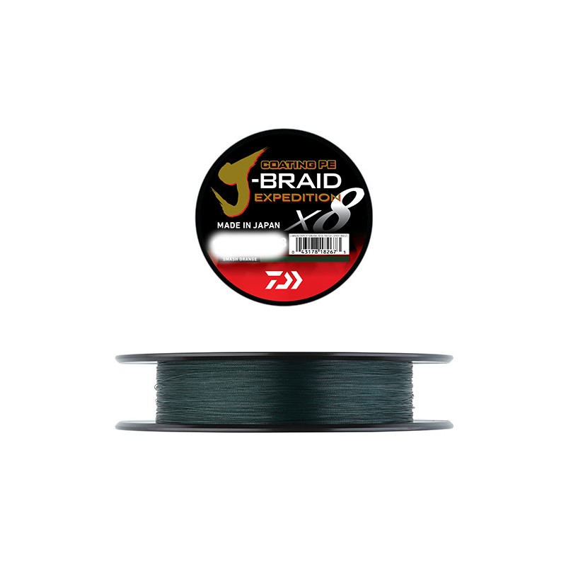 TRESSE DAIWA JBRAID EXPEDITION 16/100 - 9,8kgs - 300M VERT FONCE