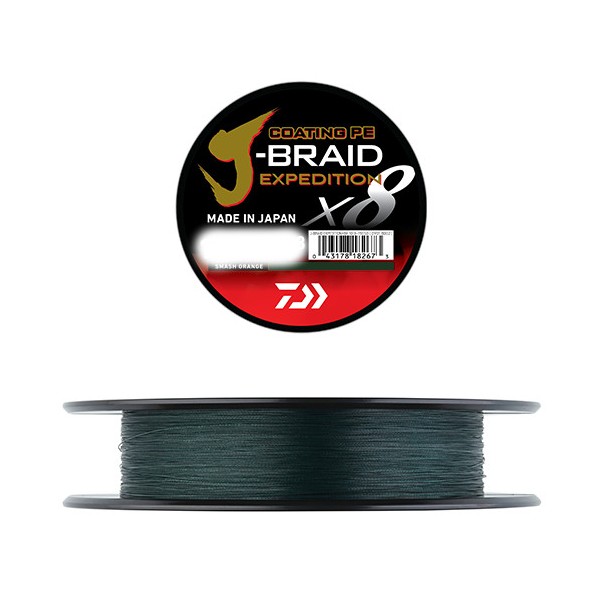 Fil De Pêche Tressé Daiwa J-Braid Expedition 8 Brins - PE 1.2 / Diamètre 0.16mm - Résistance 10kg (22lb) - 300m Multicolore