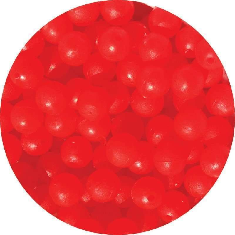 PERLES BALAI 5 mm - FLUO ROUGE - sachet de 50  FLASHMER