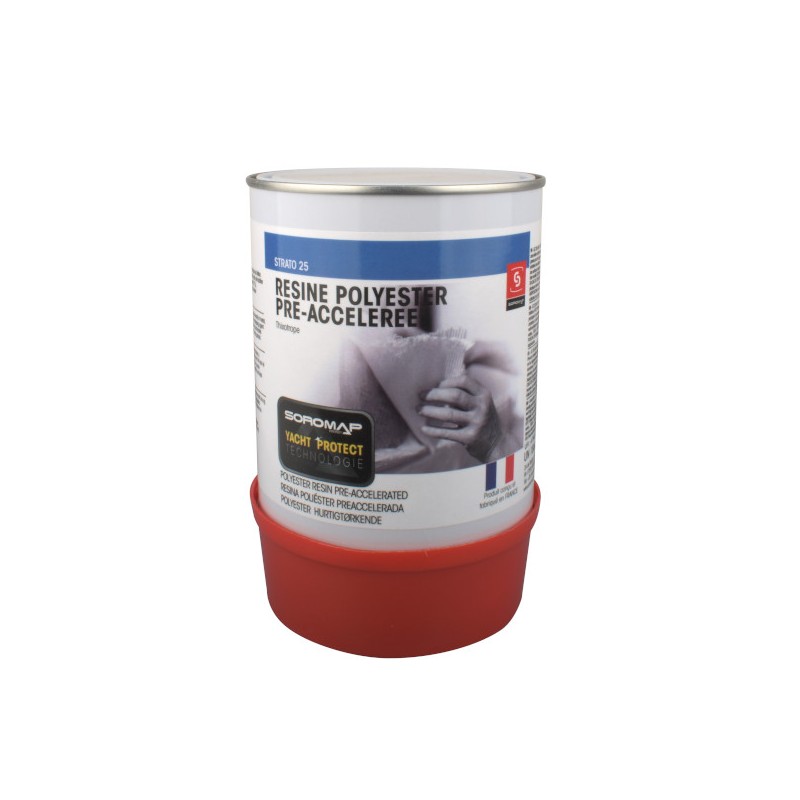 RESINE polyester PRE-ACCERLEREE + CAT - 750g SOROMAP