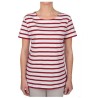 MARINIERE REGATE FEMME MANCHES COURTES BLANC/ROUGE T.L 