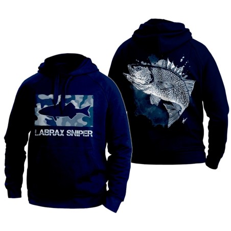 SWEAT SEABASS MOTIF BAR - BLEU MARINE L - LABRAX SNIPER