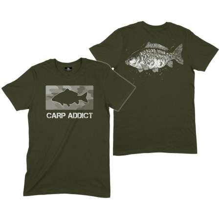 TSHIRT MOTIF CARPE - VERT OLIVE M - CARP ADDICT