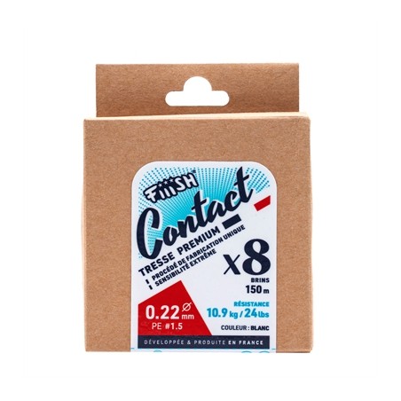 TRESSE FIIISH Contact - 24Lb - Diam 0.22 - PE1.5 - 150m - Blanc --ndd