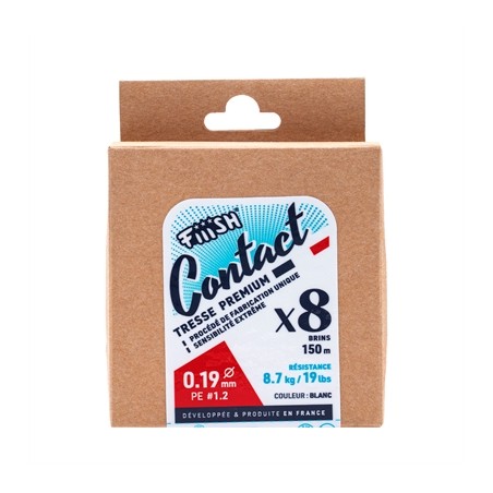 Tresse FIIISH Contact - 19Lb - Diam 0.19 - PE1.2 - 150m - Blanc --ndd