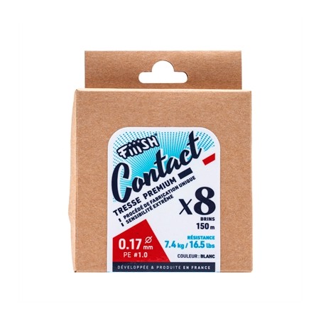 Tresse FIIISH Contact - 16.5Lb - Diam 0.17 - PE1 - 150m - Blanc --ndd