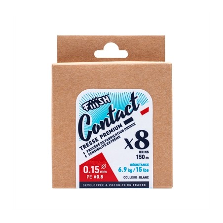 Tresse FIIISH Contact - 15Lb - Diam 0.15 - PE0.8 - 150m - Blanc --ndd