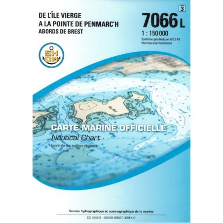 CARTE MARINE SHOM 7066L de ile vierge а la pointe de penmarc'h