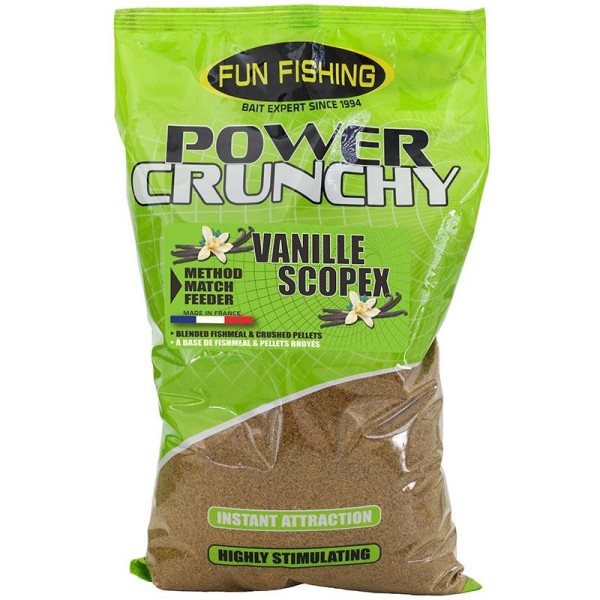 Amorce Power Crunchy - Sac 2Kg - Vanille Scopex - FUN FISHING 