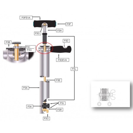 P3A TUBE CENTRAL POUR POMPE SLIM - ALVEY - en stock - Piиces Pompe а Vers