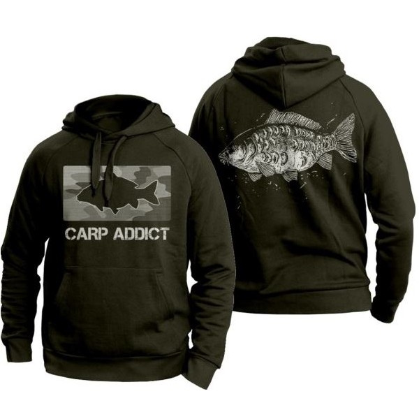 SWEAT MOTIF CARPE - VERT OLIVE M - CARP ADDICT