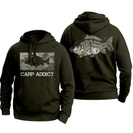 SWEAT MOTIF CARPE - VERT OLIVE M - CARP ADDICT