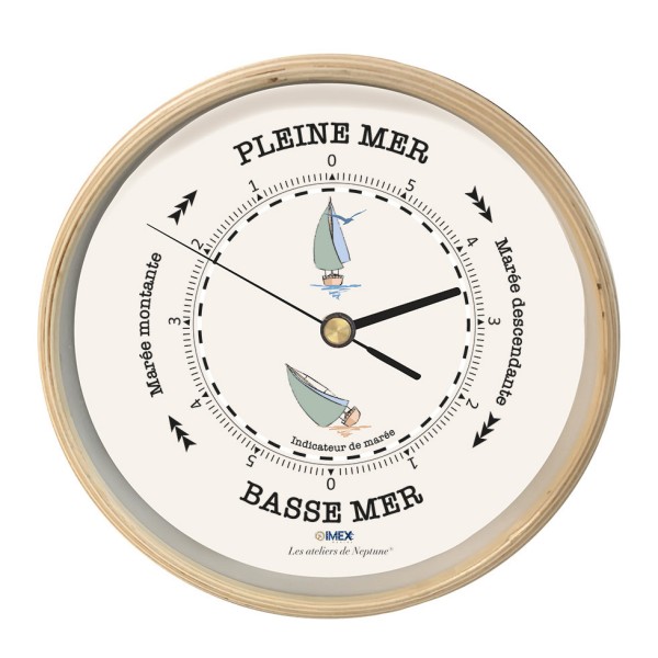 PENDULE DE MAREE EN BOIS GRAND MODELE - 32,5 CM