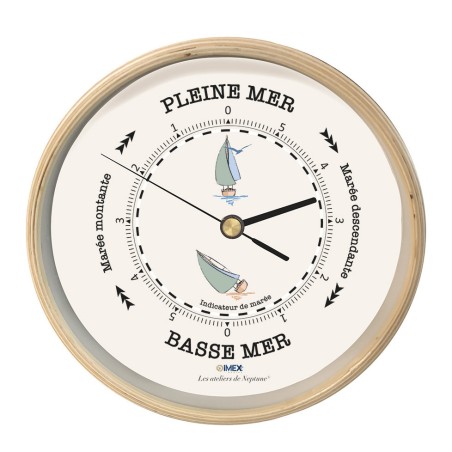 PENDULE DE MAREE EN BOIS GRAND MODELE - 32,5 CM