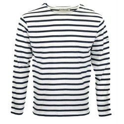 MARINIERE PECHEUR FEMME MANCHES LONGUES BLANC/MARINE T.XS 