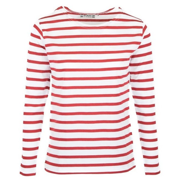 MARINIERE REGATE FEMME MANCHES LONGUES BLANC/ROUGE T.XL 