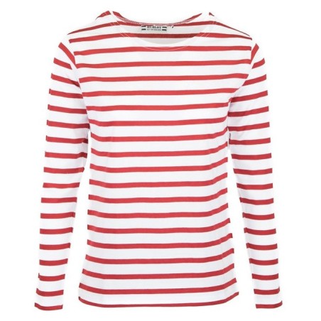MARINIERE PECHEUR HOMME MANCHES LONGUES BLANC/ROUGE T.S