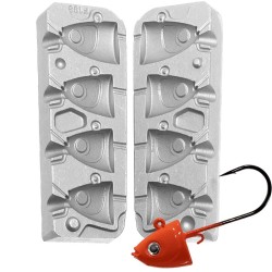 MOULE A PLOMBS TETES PLOMBEES TETE POISSON 30-35-40-50 GRS MOU198