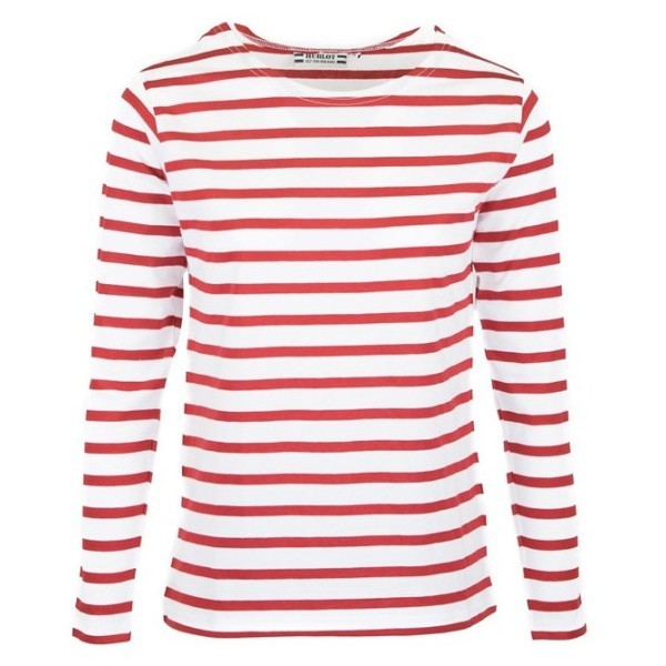 MARINIERE REGATE HOMME MANCHES LONGUES BLANC/ROUGE T.XXXL 