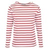 MARINIERE PECHEUR HOMME MANCHES LONGUES BLANC/ROUGE T.XXXL 