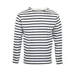 MARINIERE PECHEUR FEMME MANCHES LONGUES BLANC/MARINE T.M 