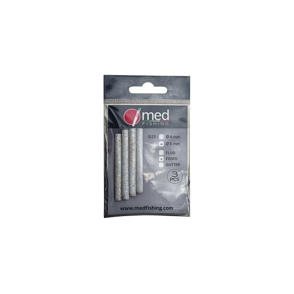 POP-UP MED FISHING ULTRA SOFT BATON BLANC PAILLETE 6 MM