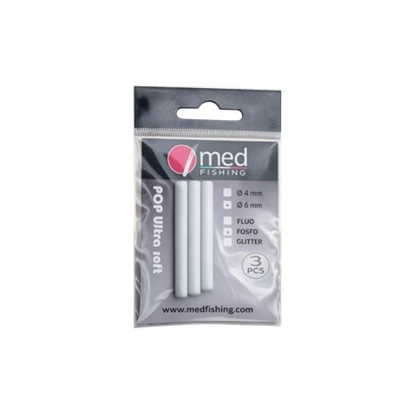 POP-UP MED FISHING ULTRA SOFT BATON BLANC PHOSPHO 6 MM