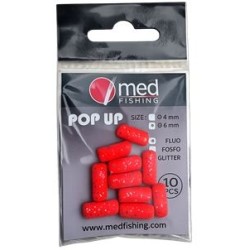 POP-UP MED FISHING ROUGE PAILLETTE 13X6 MM