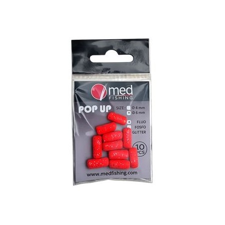 POP-UP MED FISHING ROUGE PAILLETTE 13X6 MM