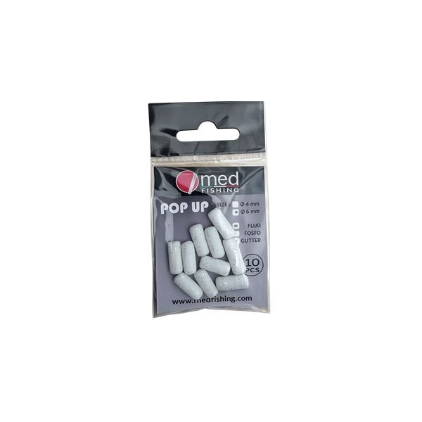 POP-UP MED FISHING BLANC PAILLETE 13X6 MM