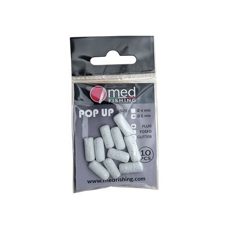 POP-UP MED FISHING BLANC PAILLETE 13X6 MM