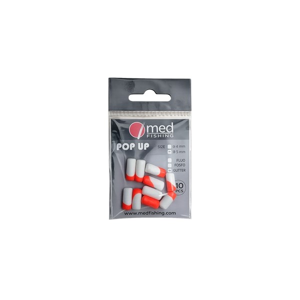 POP-UP MED FISHING BLANC ROUGE PHOSPHO 13X6 MM