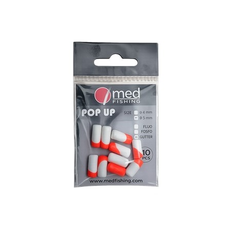 POP-UP MED FISHING BLANC ROUGE PHOSPHO 13X6 MM