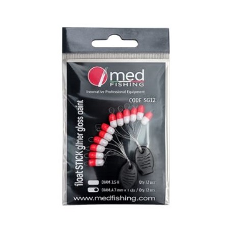 FLOATING STICK MED FISHING ROUGE BLANC 4,7X10 MM