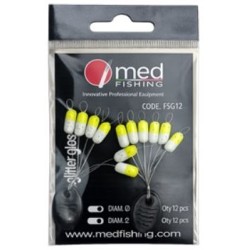 FLOATING STICK MED FISHING JAUNE BLANC 4,7X10 MM