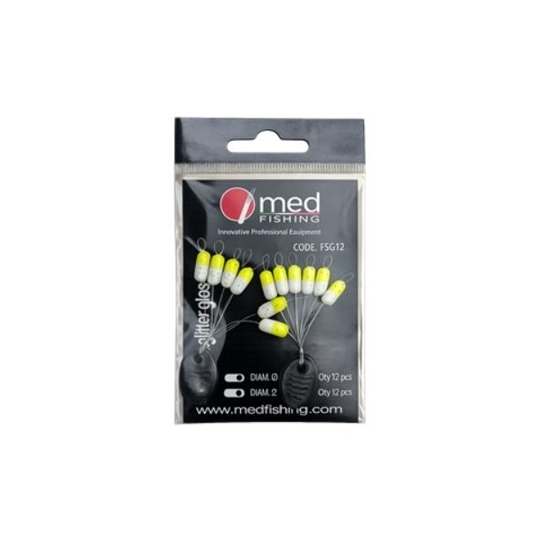 FLOATING STICK MED FISHING JAUNE BLANC 4,7X10 MM