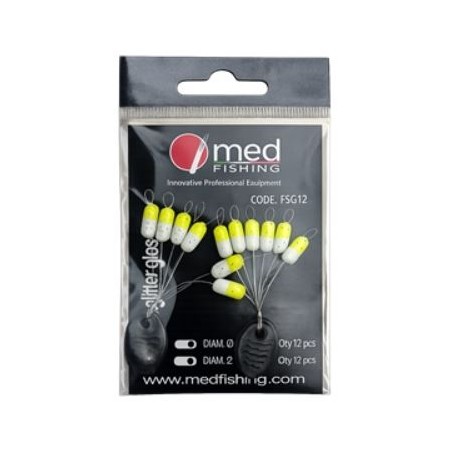 FLOATING STICK MED FISHING JAUNE BLANC 4,7X10 MM