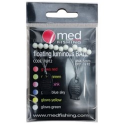 FLOATING LUMINOUS BALL BLANC - PHOSPHO VERT 5 MM - MED FISHING