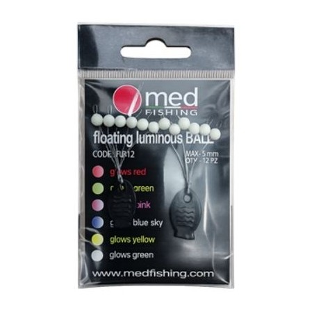 FLOATING LUMINOUS BALL BLANC - PHOSPHO VERT 5 MM - MED FISHING