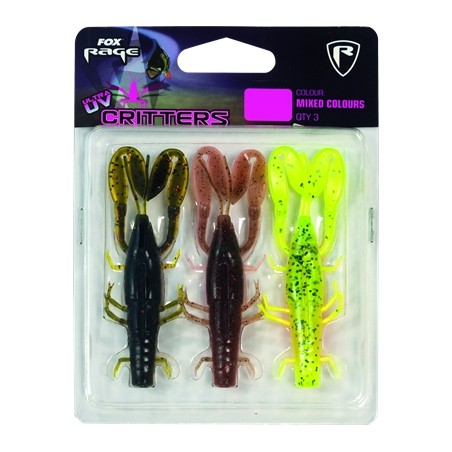 LEURRES FOX RAGE CRITTER MIXED COLOUR PACK X 3PCS 9CM